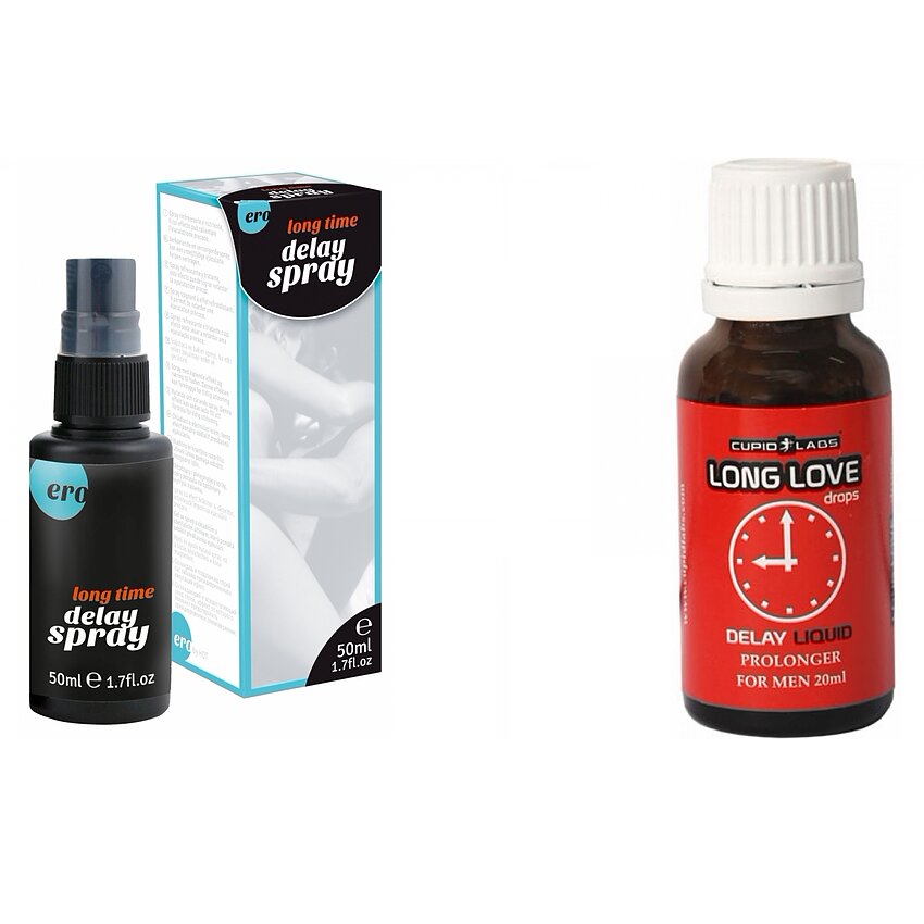 Pachet Spray HOT Delay + Picaturi Ejaculare Precoce Long Love 20ml