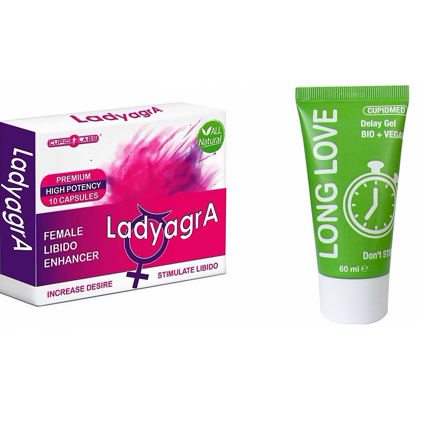 Pachet Pastile Libido Ladyagra + Gel Ejaculare Precoce Long Love 50ml