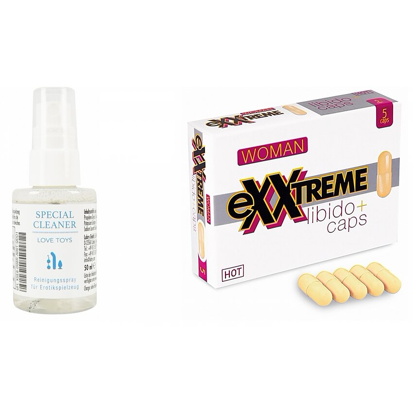 Pachet Capsule Femei eXXtreme Libido Afrodisiac + Special Cleaner Love Toys 50ml