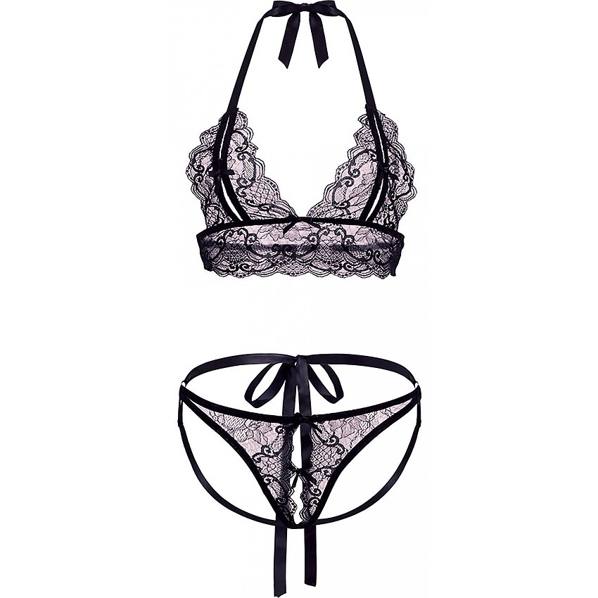 Set Barely Bare Peek A Boo Negru