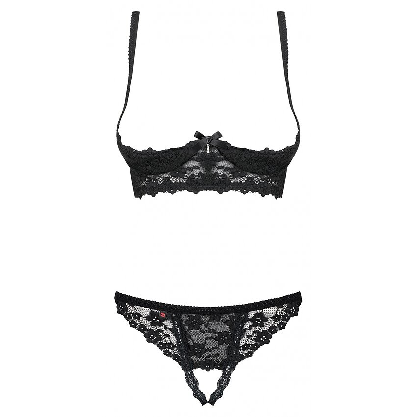 Set Fără Cupe Obsessive Letica Negru