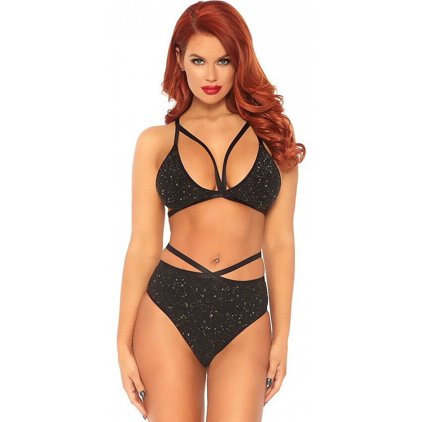 Set Leg Avenue Lurex Opaque Negru