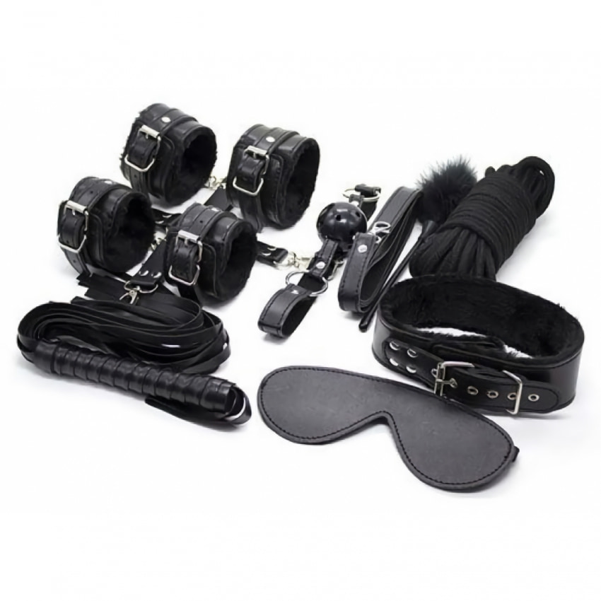 Set Accesorii Bdsm Piele Ecologica Negru