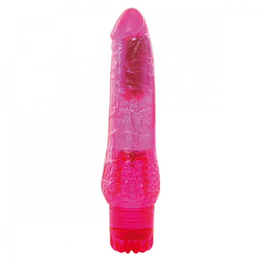 Vibrator Roz Cu Suprafata Glitter